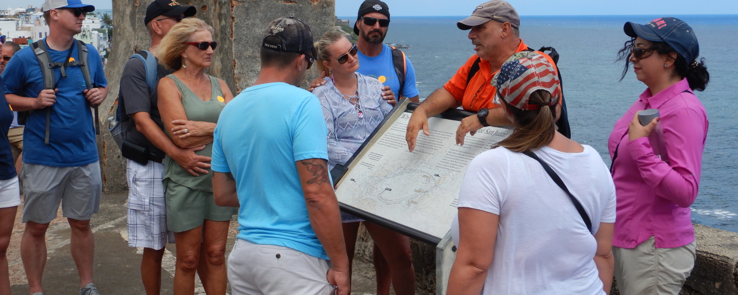 Tour group at U.S. national park site